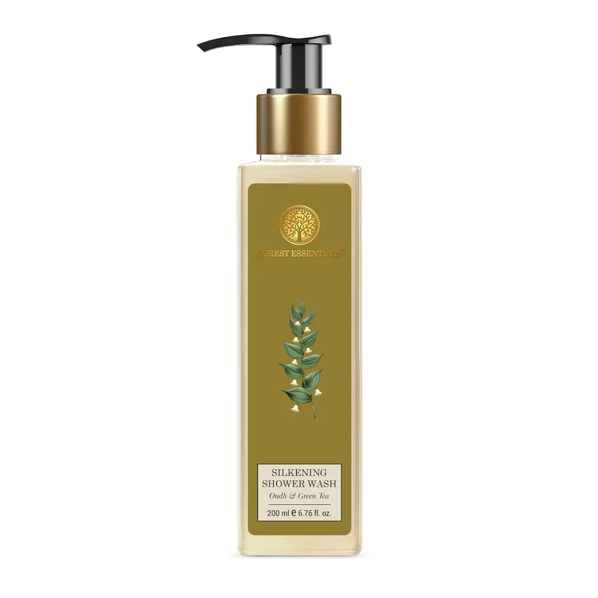 Forest Essentials Silkening Shower Wash Oudh Green Tea 200ml Front