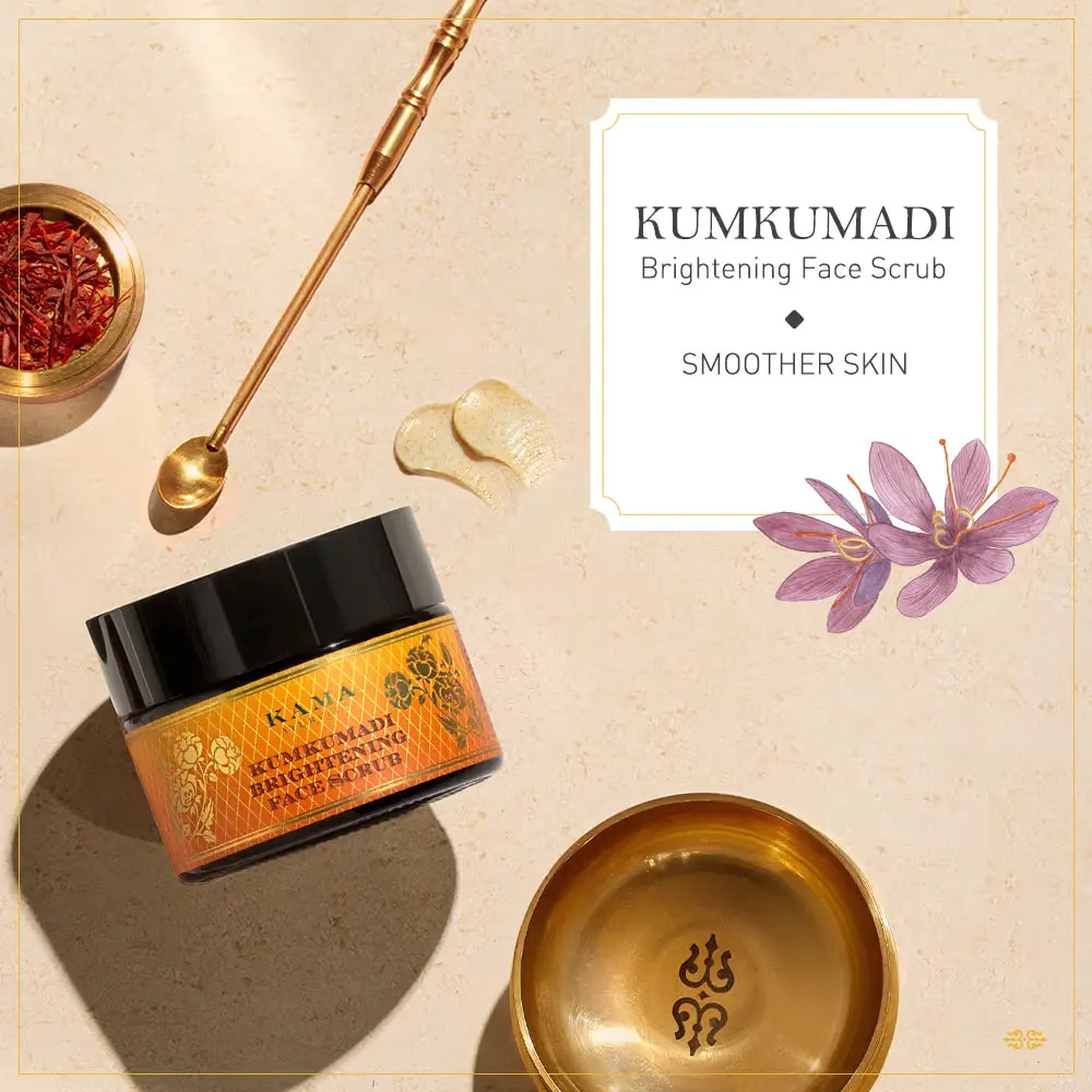 Kama Kumkumadi Brightening Face Scrub Promo