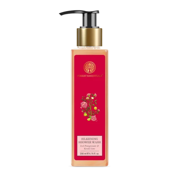 Forest Essentials Silkening Shower Wash Iced Pomegranate Kerala Lime 200ml Front