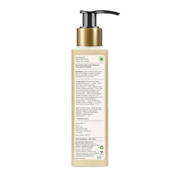 Forest Essentials Silkening Shower Wash Indian Rose Absolute 200ml Back