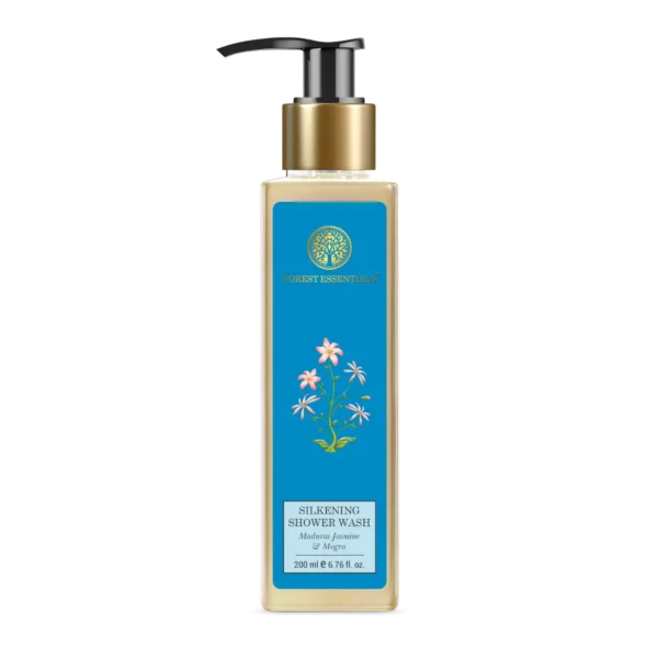 Forest Essentials Silkening Shower Wash Madurai Jasmine Mogra 200ml Front