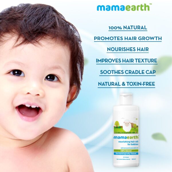 Mamaearth Nourishing Hair Oil for Babies with Almond and Avocado Oil Benefits