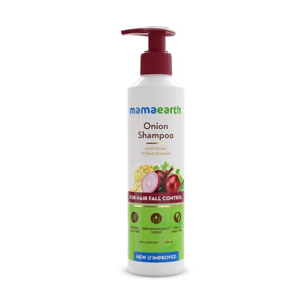 Mamaearth Onion Shampoo with Onion & Plant Keratin for Hair Fall Control ml Front